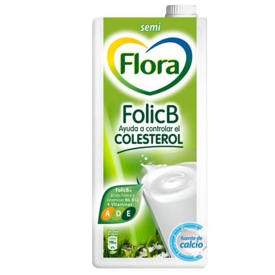 LECHE SEMIDESNATADA FLORA BRICK 1 L