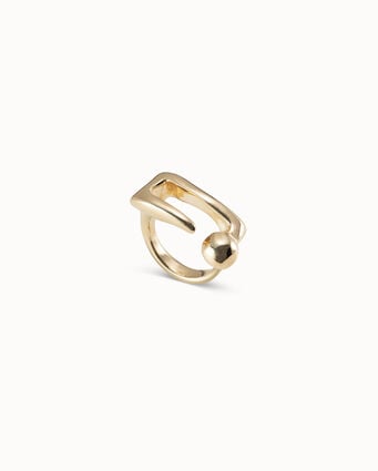 Anillo bañado en oro 18k con forma de hebilla central efecto