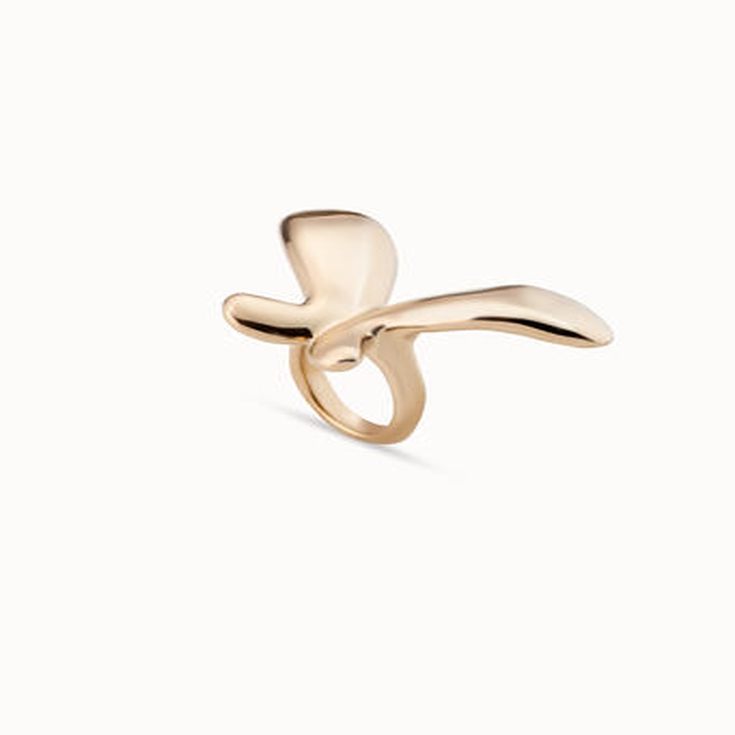 Anillo bañado en oro de 18K con forma de mariposa grande, Do