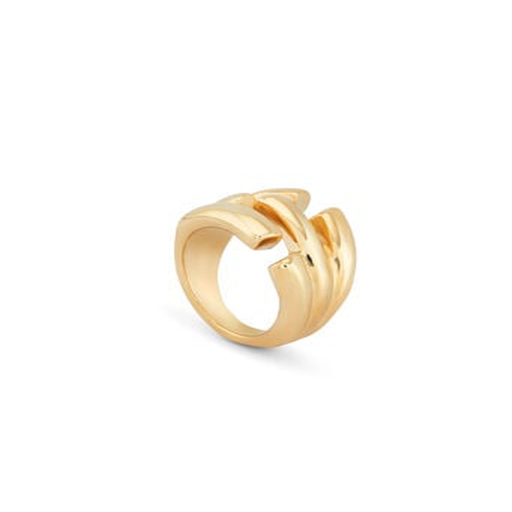 Anillo bañado en oro de 18K, Dorado