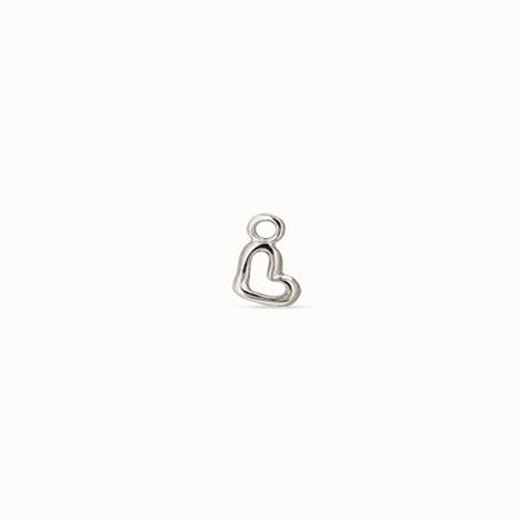 Charm de piercing bañado en plata de ley de corazón, Platead