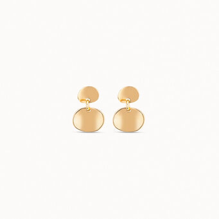 Pendientes articulados bañados en oro de 18k, Dorado