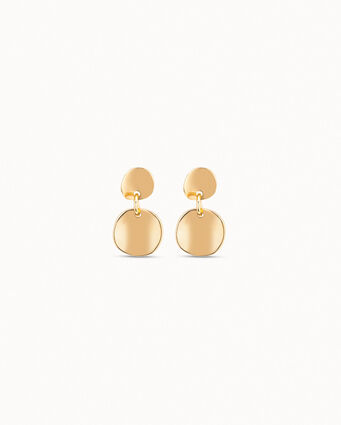 Pendientes articulados bañados en oro de 18k, Dorado