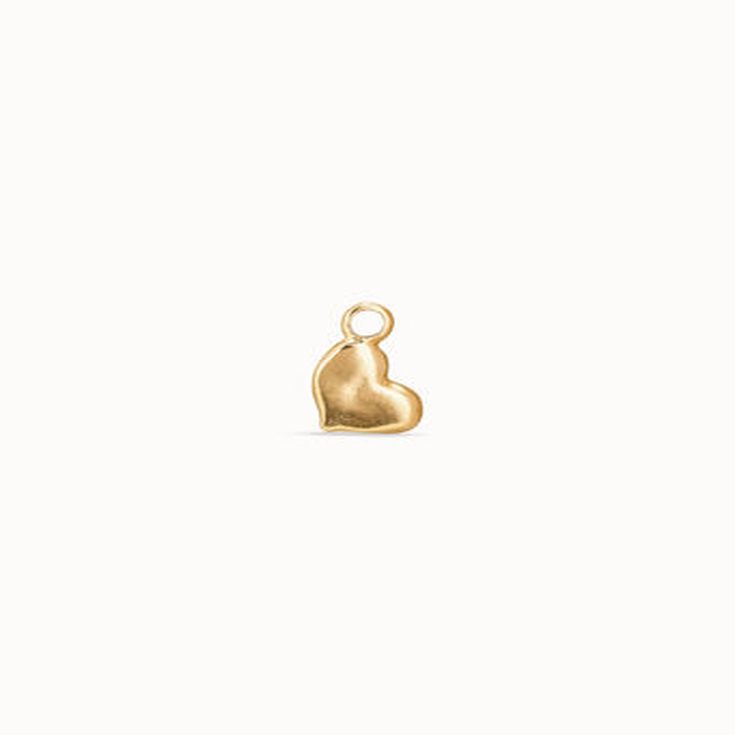 Charm de piercing bañado en oro de 18k de corazón, Dorado