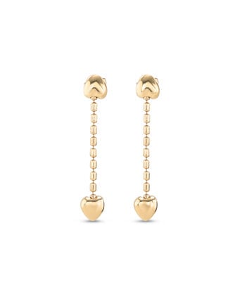 Pendientes bañados en oro 18K con cadena colgante y corazone