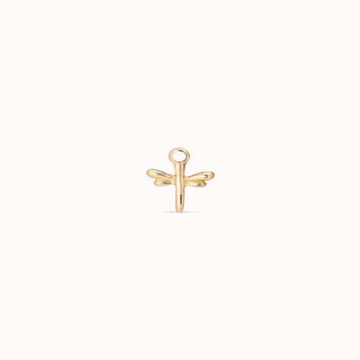 Charm de piercing bañado en oro de 18k de libélula, Dorado