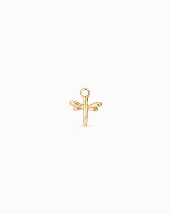 Charm de piercing bañado en oro de 18k de libélula, Dorado