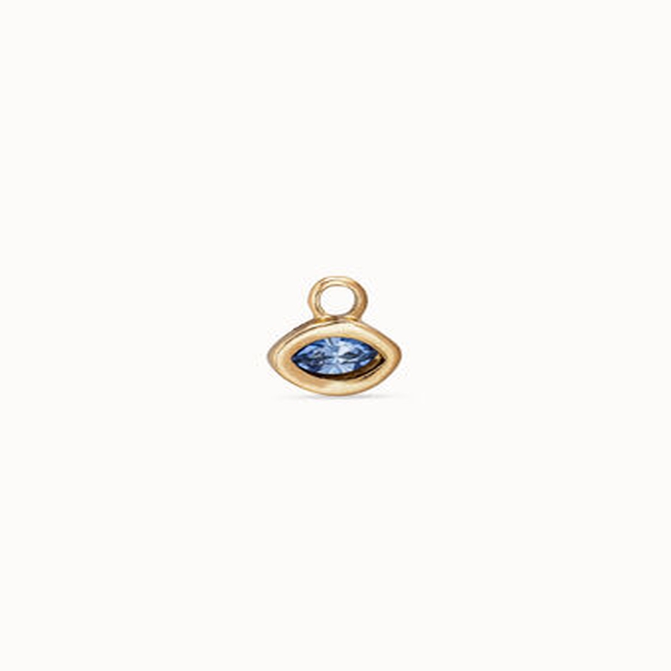Charm de piercing bañado en oro de 18k de ojo y un cristal, 