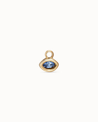 Charm de piercing bañado en oro de 18k de ojo y un cristal, 