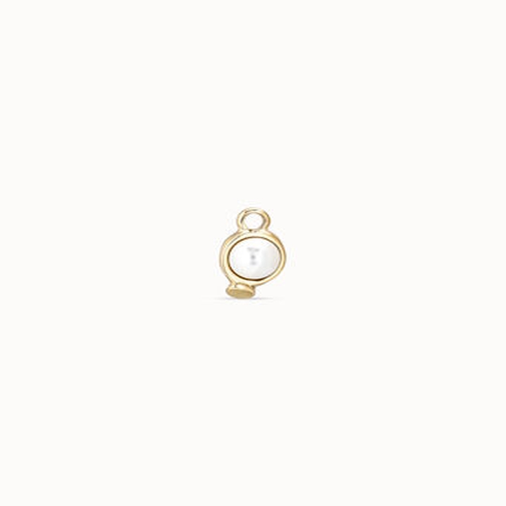 Charm de piercing bañado en oro de 18k de círculo y cristal,