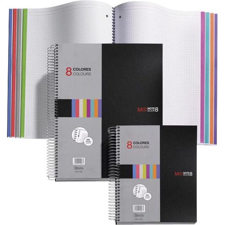 Notebook 8 Miquelrius A5 200 hojas 5x5 negro