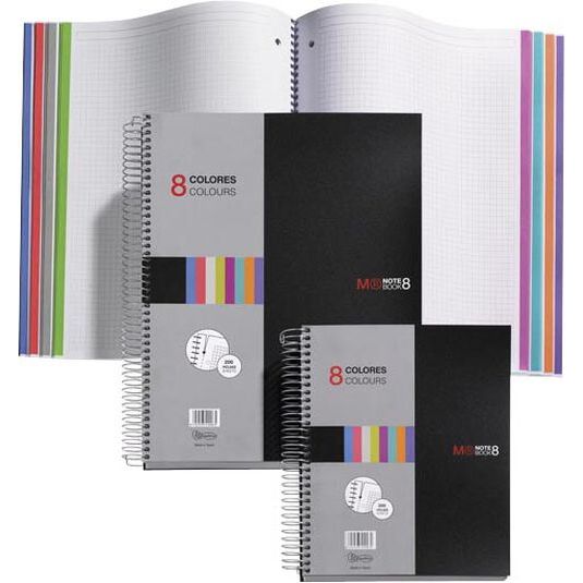 Notebook 8 Miquelrius A4 200 hojas 5x5 negro