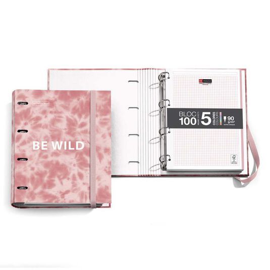 Carpebloc de 4 anillas Miquelrius Tie Dye Rosa