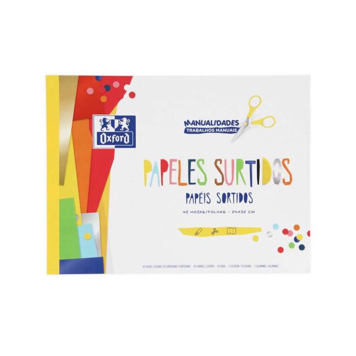 Bloc papel manualidades variadas A4 Oxford 42 hojas