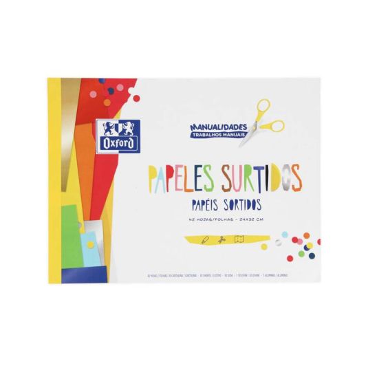 Bloc papel manualidades variadas A4 Oxford 42 hojas