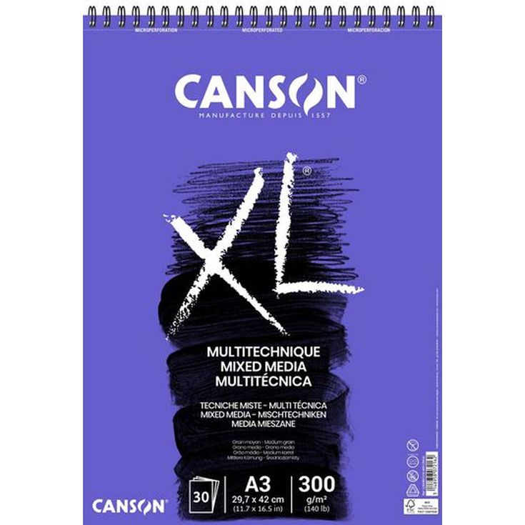 Bloc esbós Canson XL A3 Media 300g 30 fulls