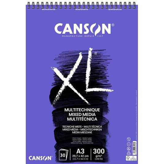 Bloc esbós Canson XL A3 Media 300g 30 fulls
