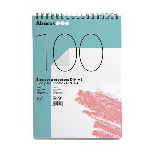 Bloc boceto Abacus A3 100 hojas