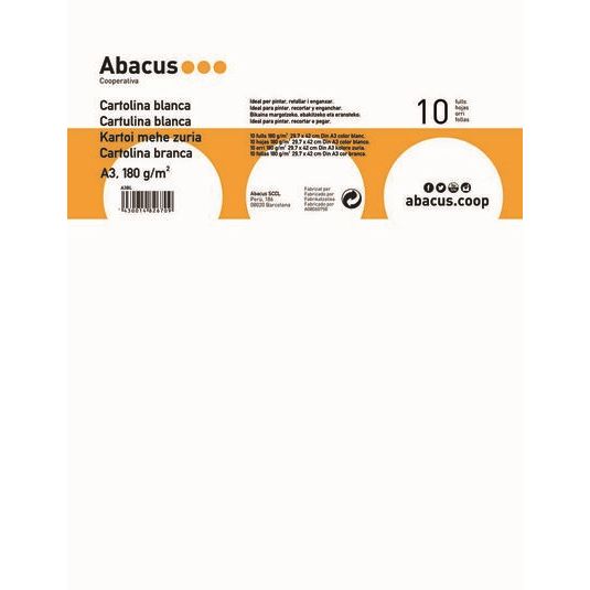 Cartulina blanca Abacus A3 10 hojas