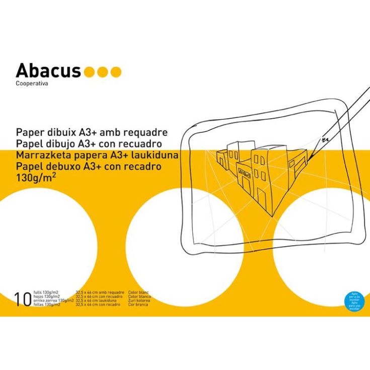 Láminas de Dibujo Abacus con margen A3+