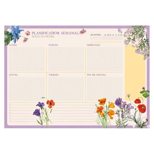 Planificador Semanal A3 Kokonote Botanical Wild Flowers Cast