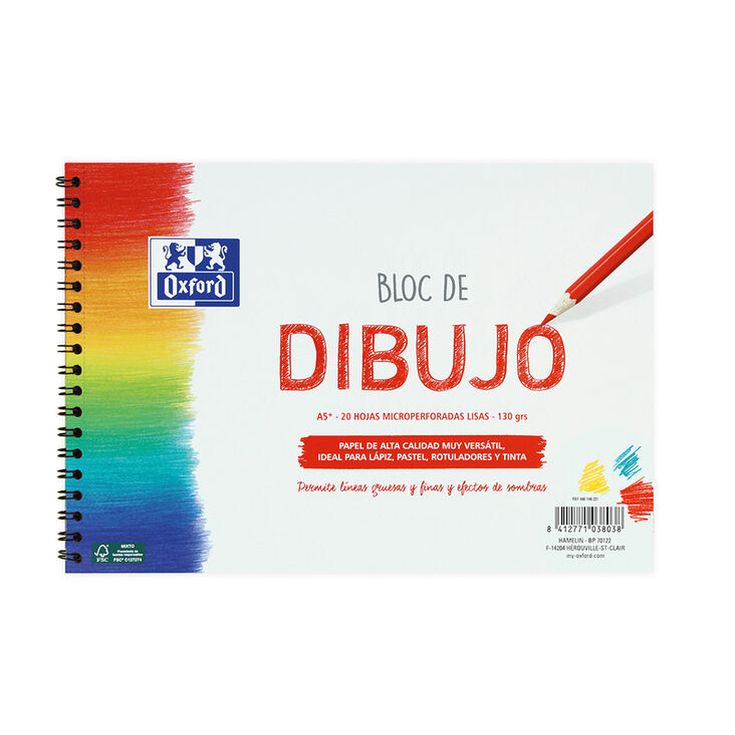 Bloc espiral dibujo Oxford A5 20 hojas