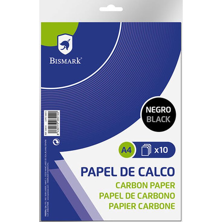Papel Carbón negro Bismark A4 10 hojas