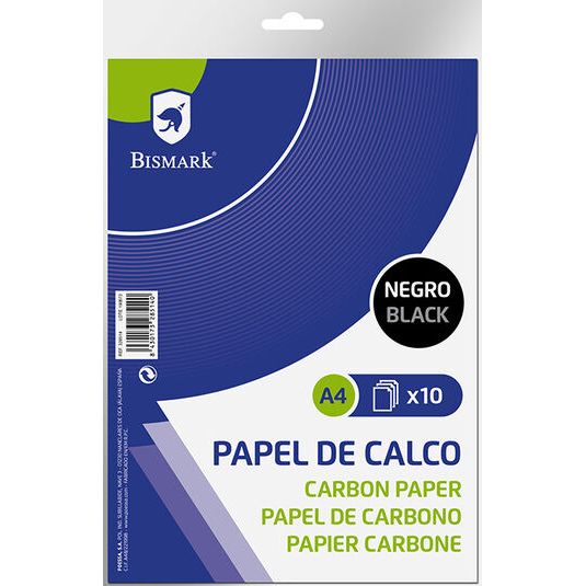 Papel Carbón negro Bismark A4 10 hojas