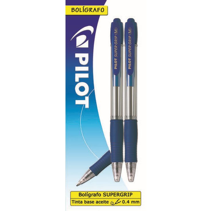 Bolígrafos Pilot Super Gripe azul 2u