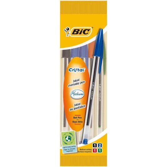 Bolígrafoss Bic Cristal surtido 5u