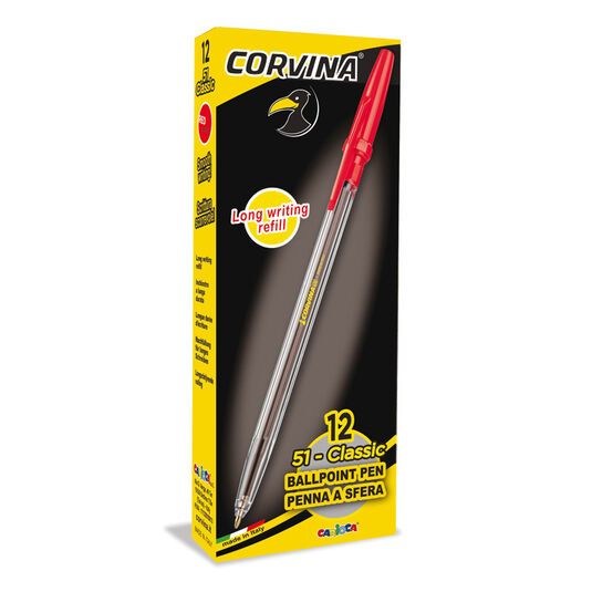 Bolígrafos Corvina Classic rojo 12u