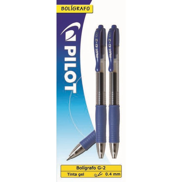 Bolígrafos Pilot G-2 azul 2u