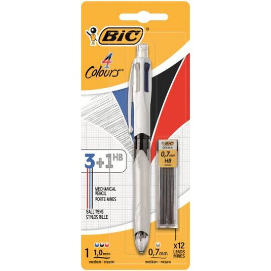 Bolígrafo Bic 3 colores + Portaminas HB