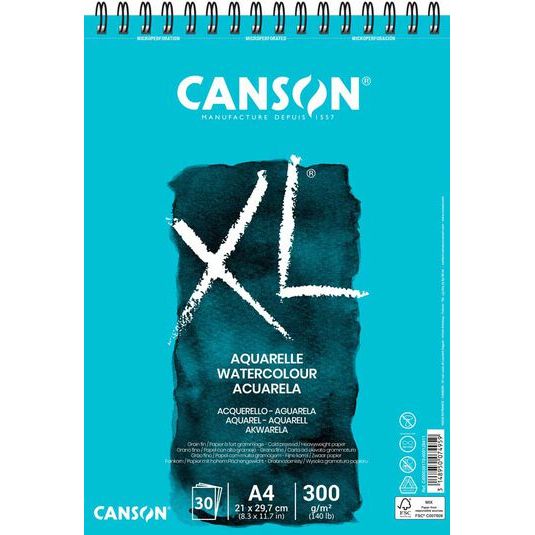 Bloc espiral Acuarela Canson XL A4 300g 30 hojas