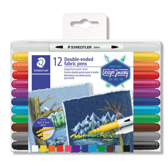 Rotuladores Staedtler Textil doble punta 12 colors