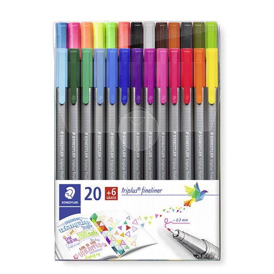 Rotuladores Triplus Fineliner Pen 26 colores