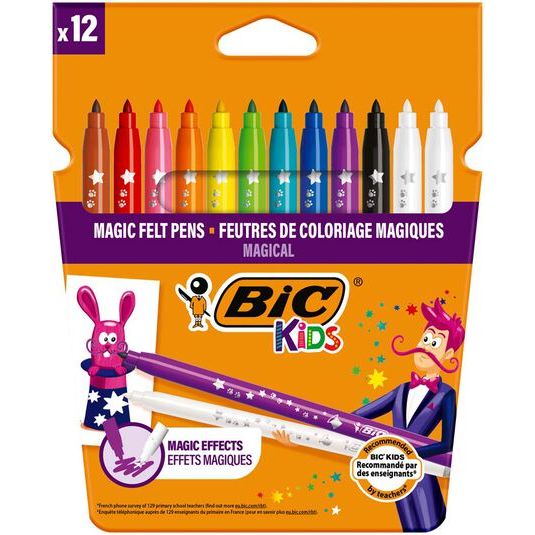 Rotuladores borrables Bic Kids Magic 12 colores